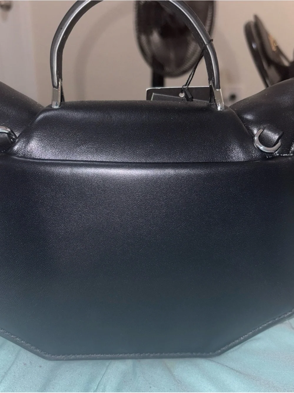 kate spade Black Mini Top-Handle Bag with Crystal Triangle Accent